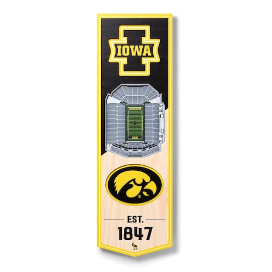 You the Fan Officially Licensed NCAA 6" x 19" 3D Stadium Banner - Iowa Hawkeyes